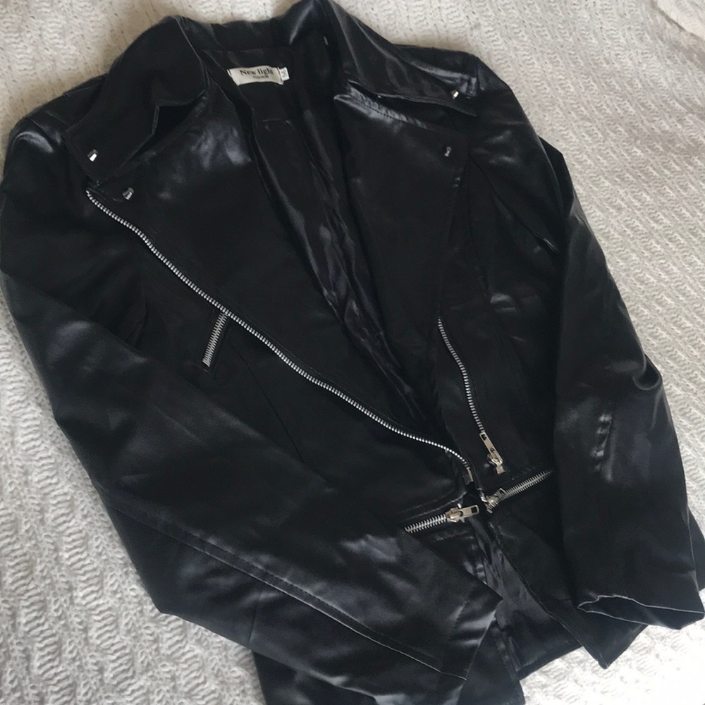Pleather moto jacket